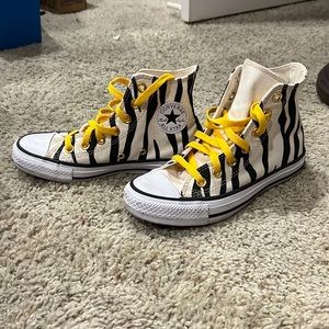 Custom Zebra High top Converse Chucks